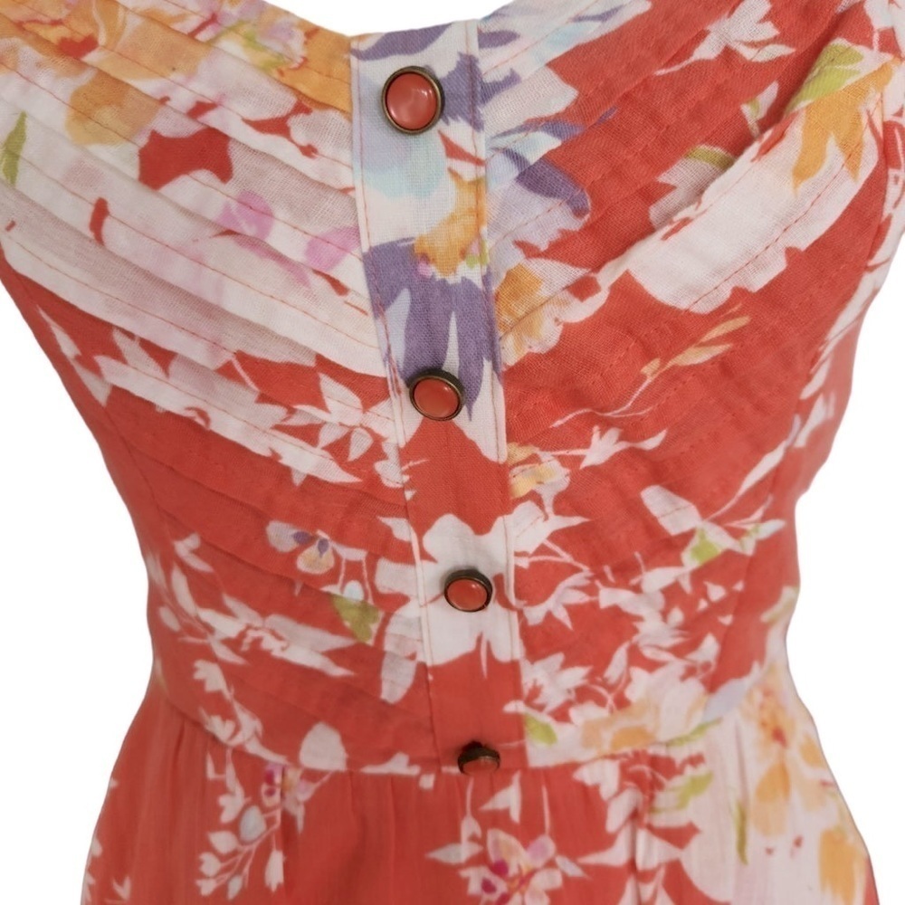 LAUREN CONRAD • Women’s Floral Sunset Blooms Sweetheart Neckline Dress - Picture 4 of 6